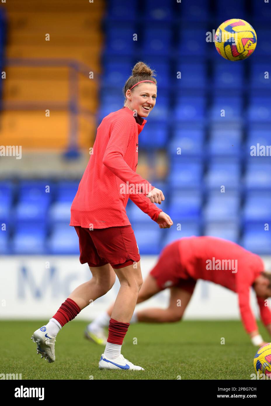 Birkenhead, Regno Unito. 12th Mar, 2023. Yana Daniëls di Liverpool durante la partita della fa Women's Super League al Prenton Park, Birkenhead. Il credito dell'immagine dovrebbe essere: Gary Oakley/Sportimage Credit: Sportimage/Alamy Live News Foto Stock