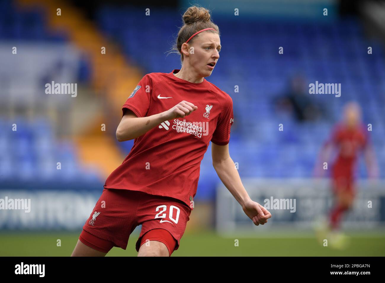 Birkenhead, Regno Unito. 12th Mar, 2023. Yana Daniëls di Liverpool durante la partita della fa Women's Super League al Prenton Park, Birkenhead. Il credito dell'immagine dovrebbe essere: Gary Oakley/Sportimage Credit: Sportimage/Alamy Live News Foto Stock