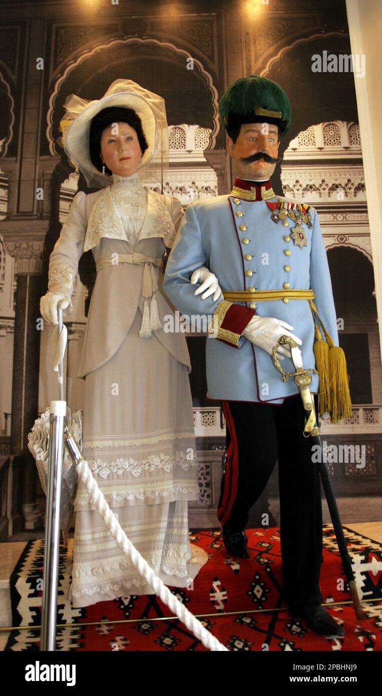 Statues of Archduke Franz Ferdinand and his wife Sophie exhibited at ...