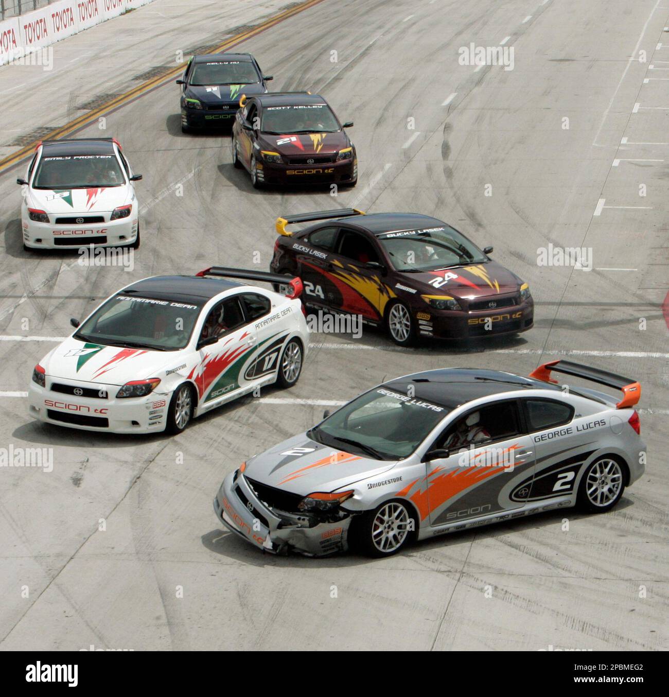 Movie magnate George Lucas in the No. 2 Toyota Scion tCs has made ...