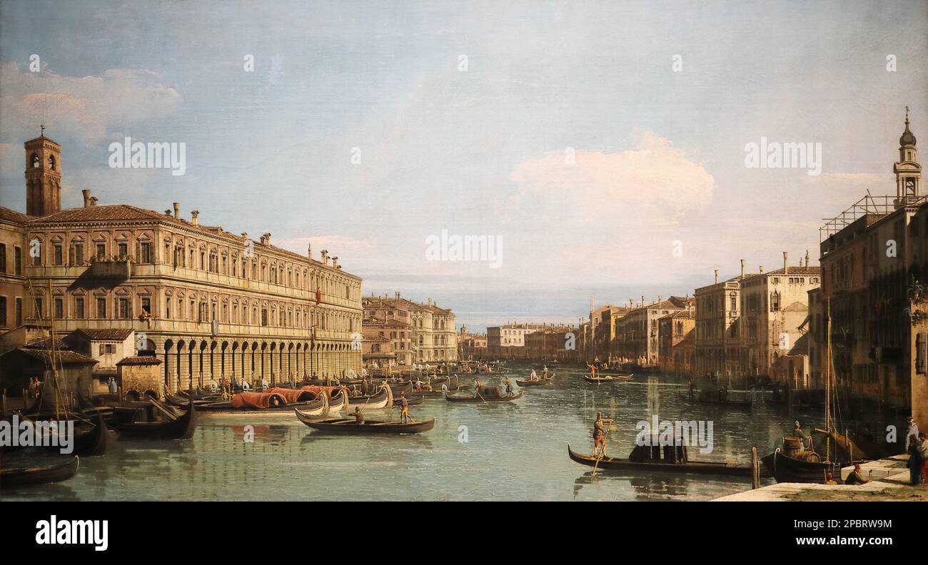 Canal Grande a Venedig (Canal Grande a Venezia) del pittore italiano Bernardo Bellotto al Museo Wallraf-Richartz di Colonia, Germania Foto Stock