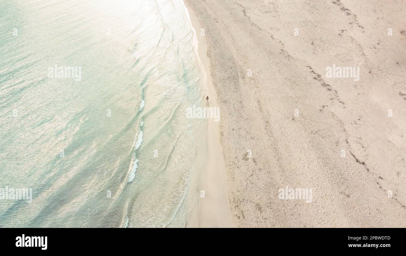 vista aerea paradiso naturale spiaggia nel mediterraneo Foto Stock