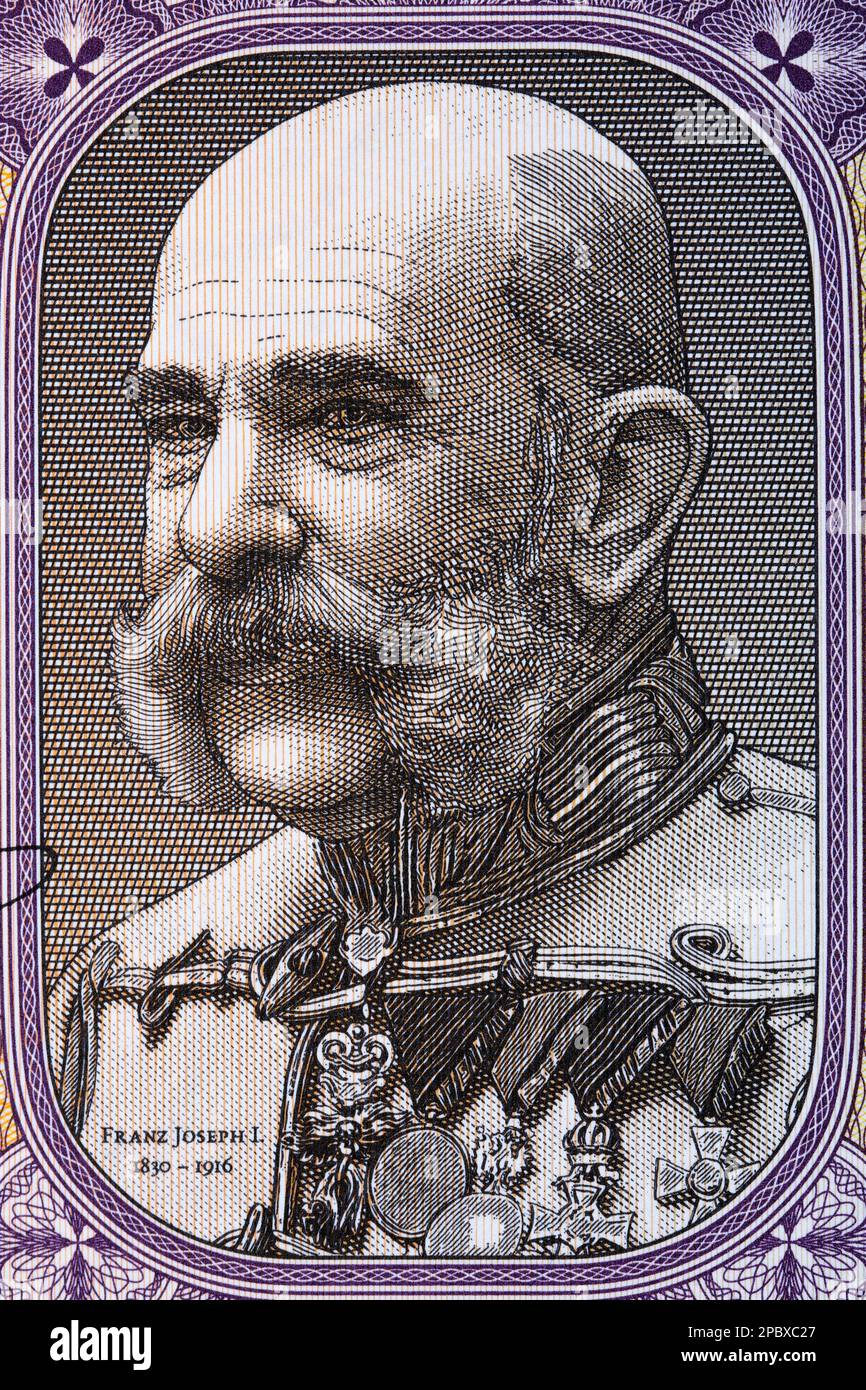 Franz Joseph i d'Austria un ritratto di denaro austriaco Foto Stock