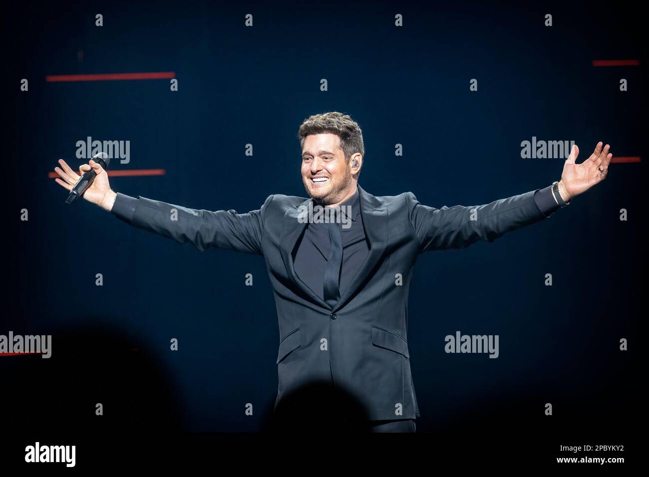 Oslo, Norvegia. 12th Mar, 2023. Il cantante e cantautore canadese Michael Buble suona un concerto dal vivo all'Oslo Spektrum di Oslo. (Photo Credit: Gonzales Photo/Alamy Live News Foto Stock