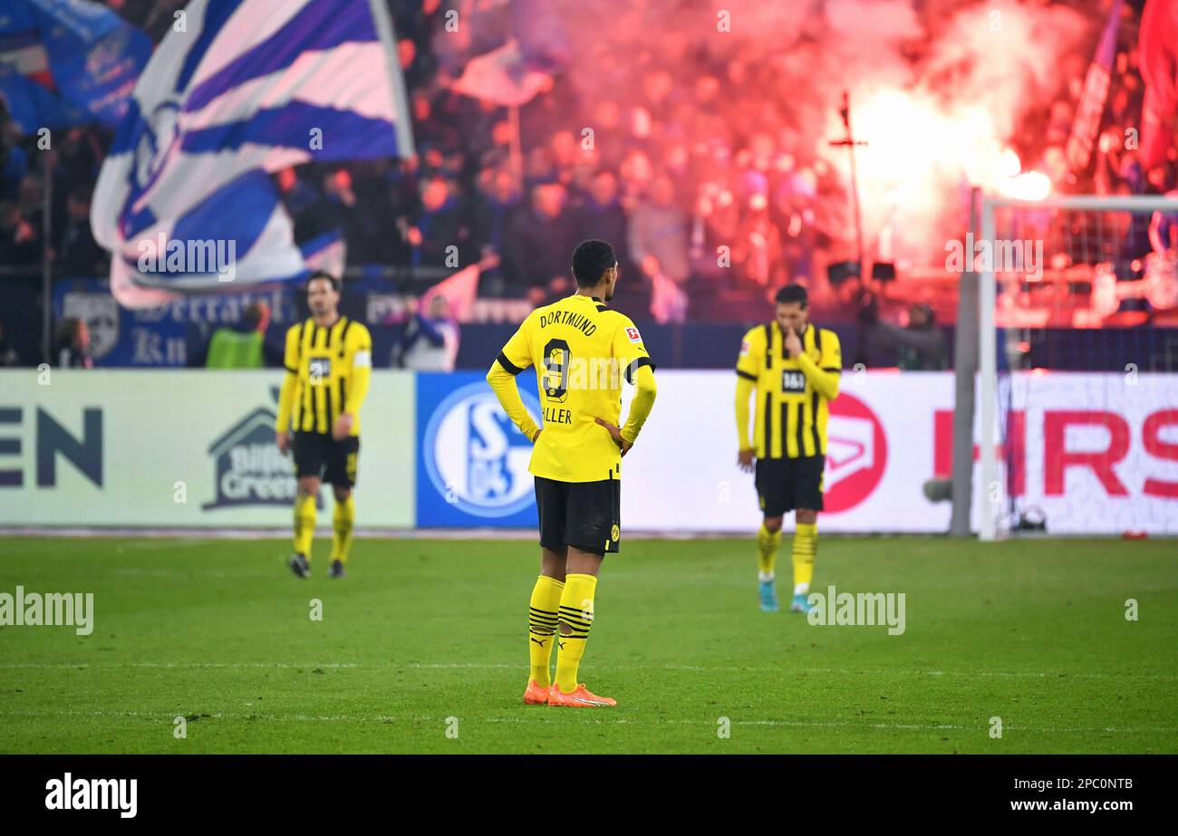 Bundesliga, Veltins Arena, FC Schalke 04 vs Borussia Dortmund; Foto Stock