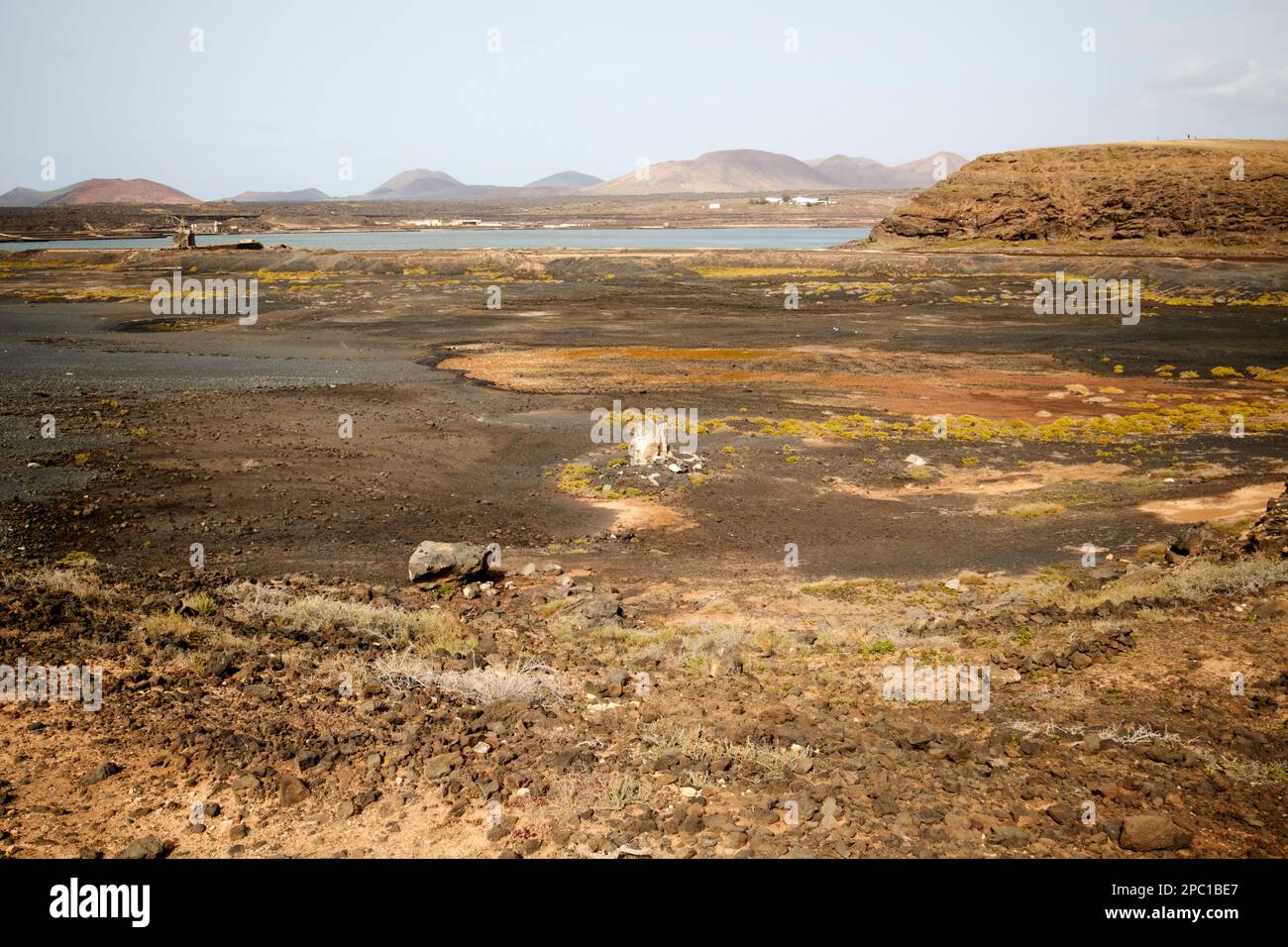 Janubio area di interesse scientifico zepa protezione speciale per gli uccelli e la laguna Lanzarote, Isole Canarie, Spagna Foto Stock