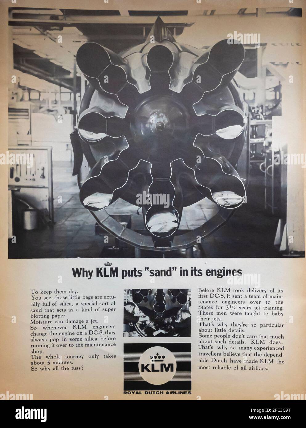 Annuncio delle compagnie aeree olandesi KLM sulla rivista Life 15 giugno 1964 Foto Stock