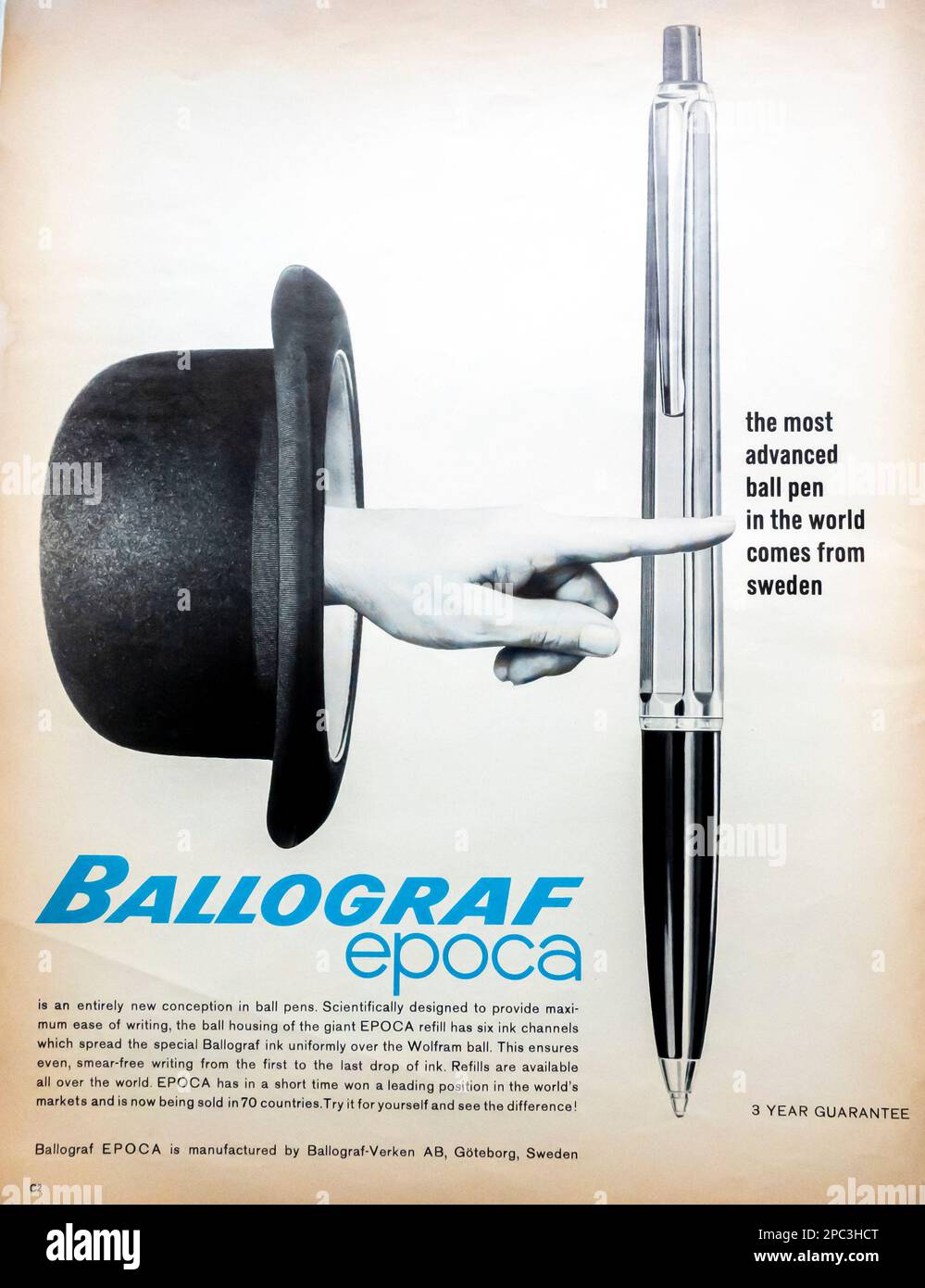 Ballograf Epota ball pen advert in Life magazine 15 giugno 1964 Foto Stock