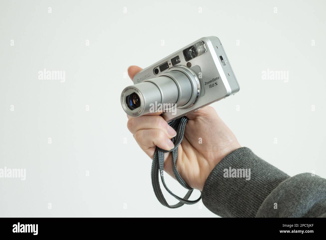 Fujifilm Zoom Data 160S Compact Film camera, rilasciata nel 2003 e' una compatta fotocamera 35mm 'late stage' con obiettivo zoom Foto Stock