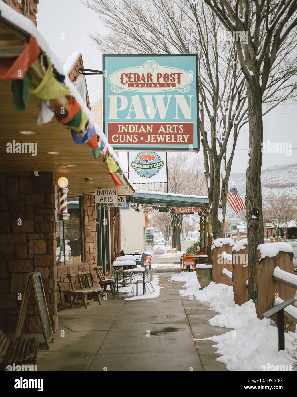 Cedar Post Trading Co segno vintage, Kanab, Utah Foto Stock