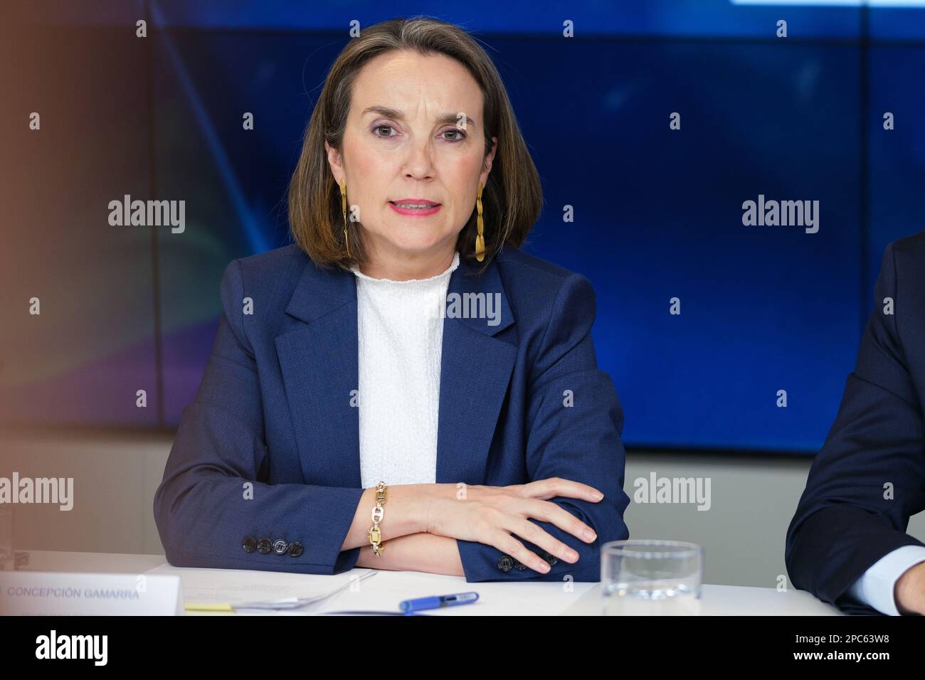 La portavoce del PP al Congresso, Cuca Gamarra, ha visto durante la riunione del Comitato Esecutivo Nazionale, presso la sede nazionale del PP a Madrid. Feijoo ha proposto la nomina al Comitato Esecutivo Nazionale di Carmen Funez come nuovo Vice Segretario delle politiche sociali e della sfida demografica del partito, che creerà due nuovi Vice Segretari: Della Cultura e della Società aperta, che saranno occupati da Borja Semper; E di Studi, diretto da Carmen Navarro. Questa espansione si svolge alla vigilia delle prossime elezioni regionali e comunali di maggio (Foto di Atilano Foto Stock