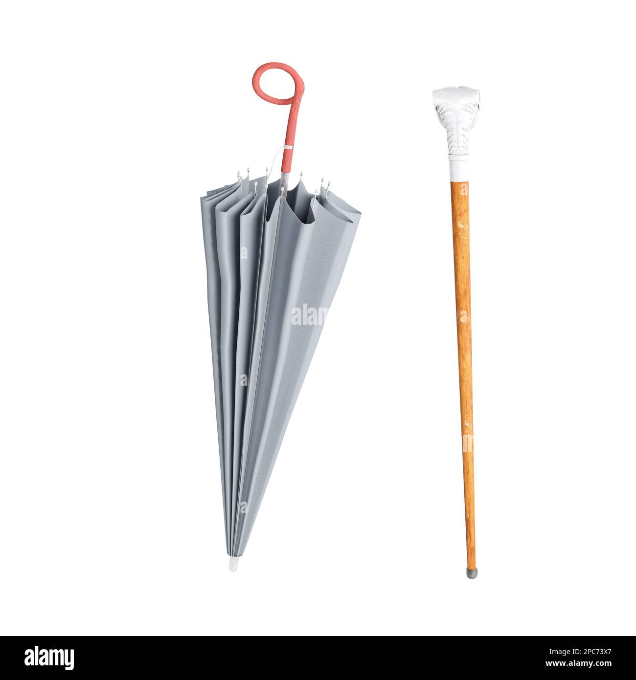 Ombrello grigio canna 3D rendering, vista primo piano Foto Stock