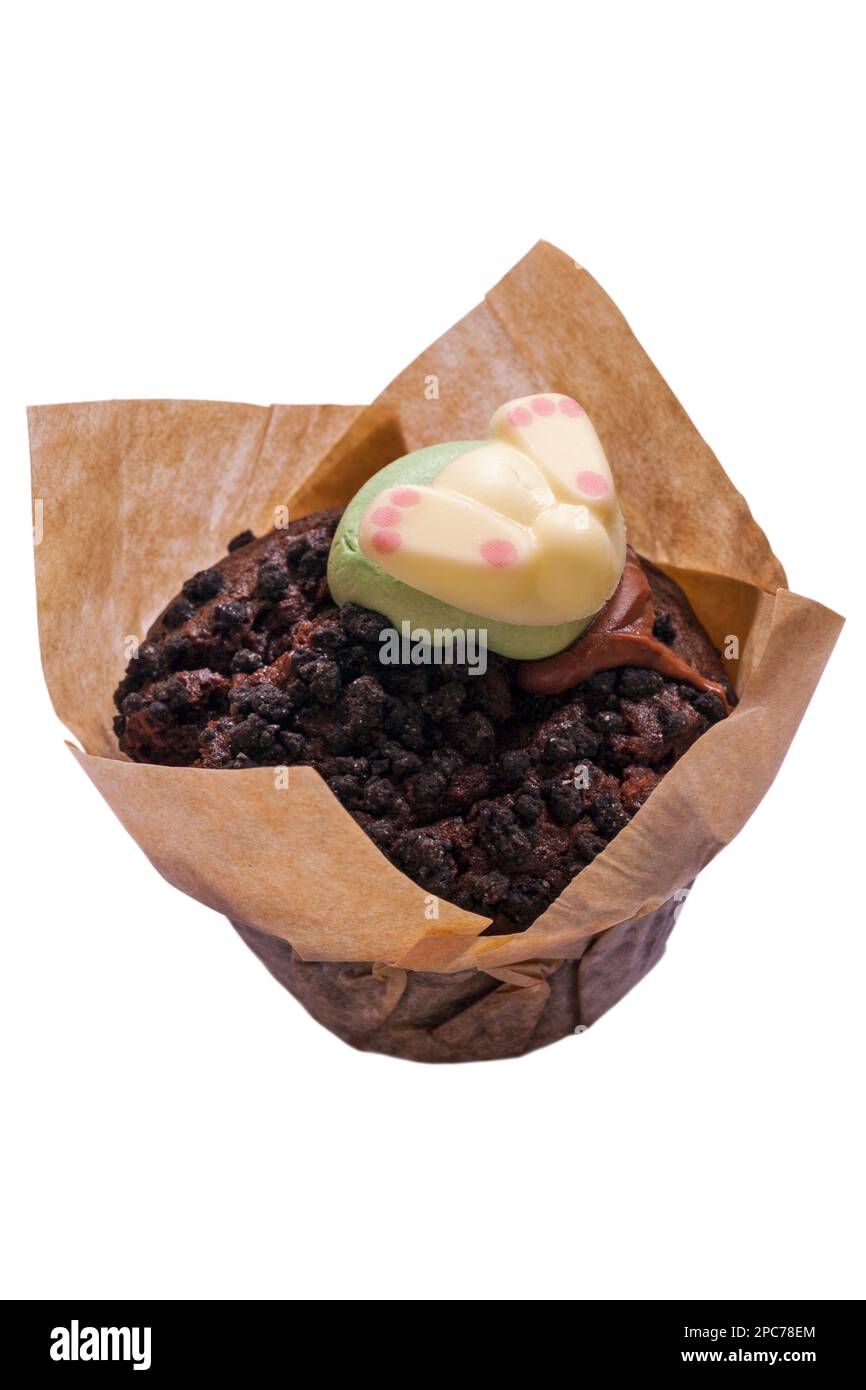 Muffin Bunny Bum freschi di M&S in-store panetteria isolato su sfondo bianco Foto Stock