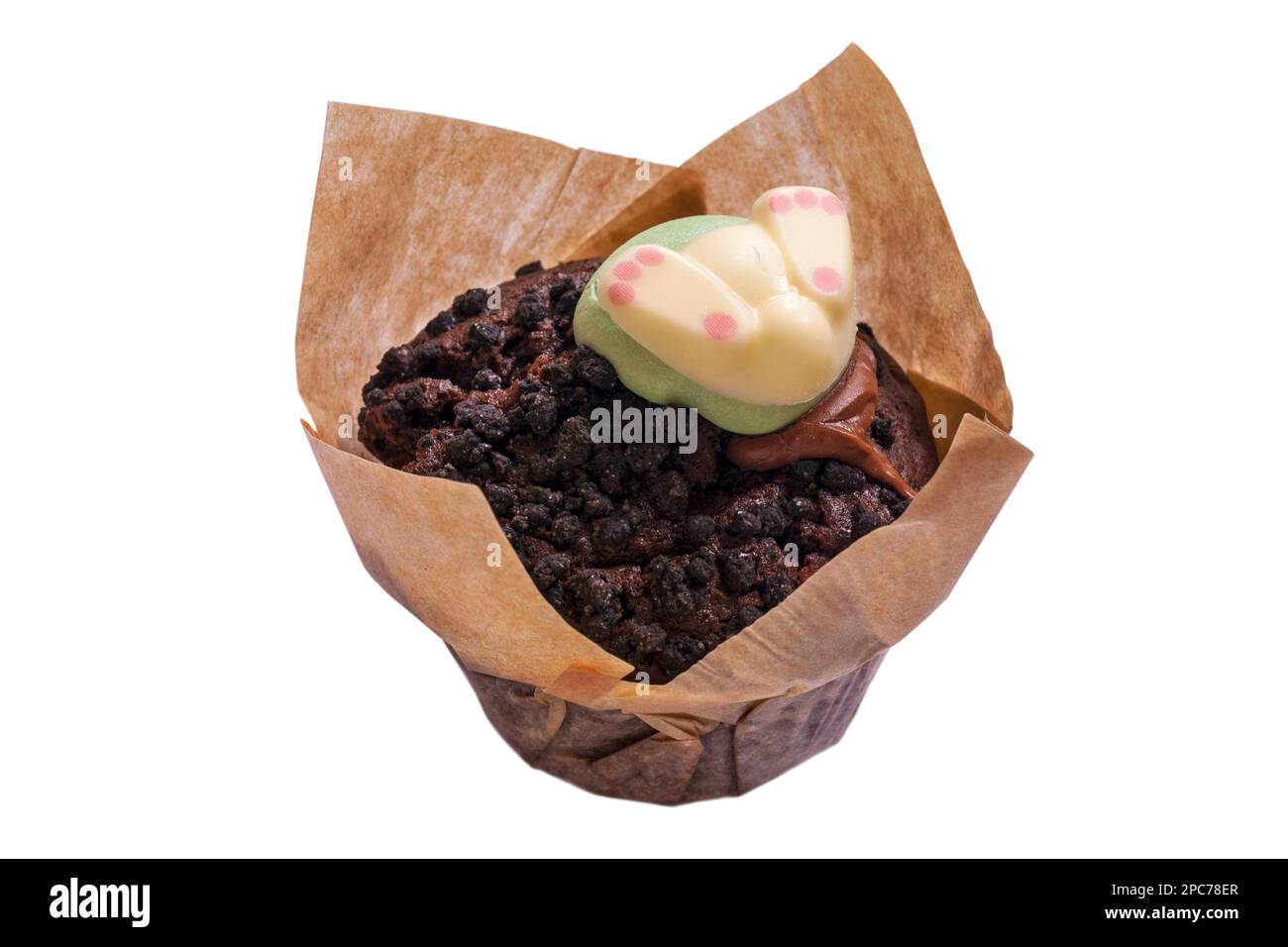Muffin Bunny Bum freschi di M&S in-store panetteria isolato su sfondo bianco Foto Stock