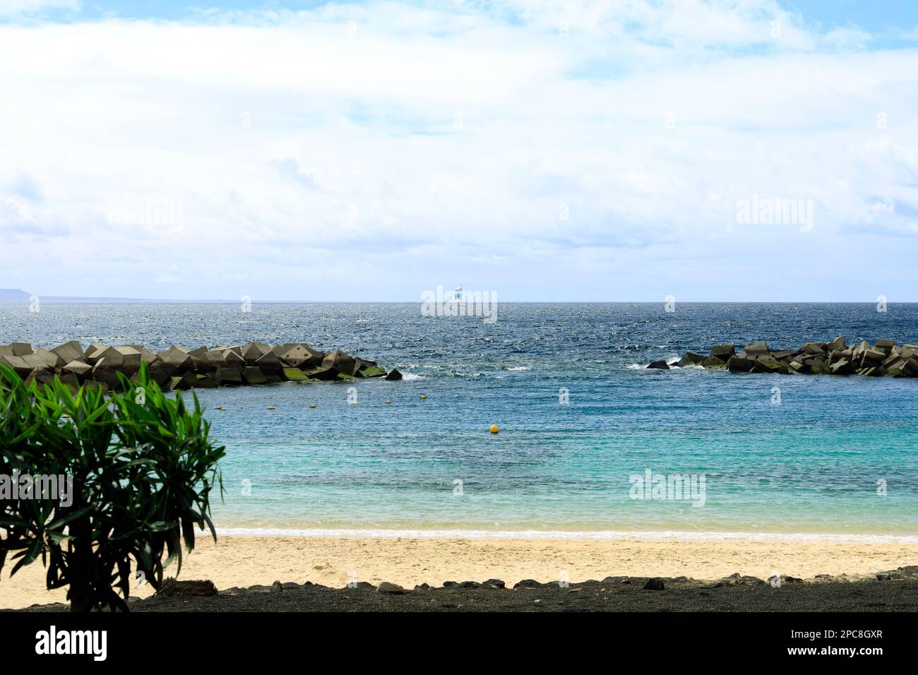 Playa Flamingo Beach, Playa Blanca, Lanzarote, Isole Canarie, Spagna. Foto Stock