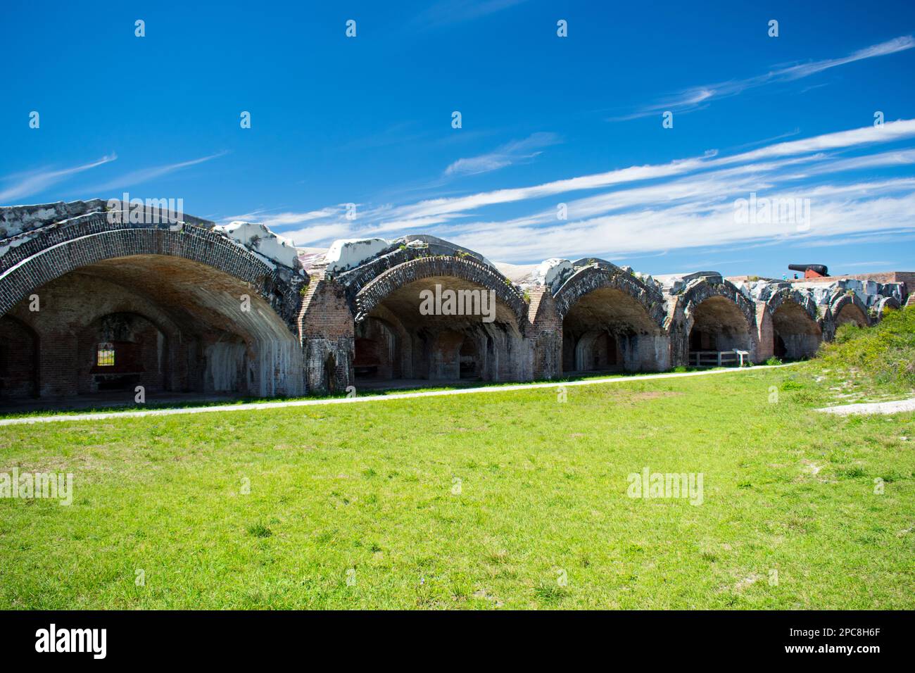 Casemates, archi di Fort Pickens, Pensacola Beach, Florida Foto Stock