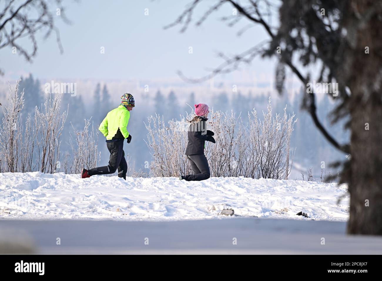 St Patrick Road Race, 10 km, Calgary, Canada, marzo 12, 2023 Foto Stock