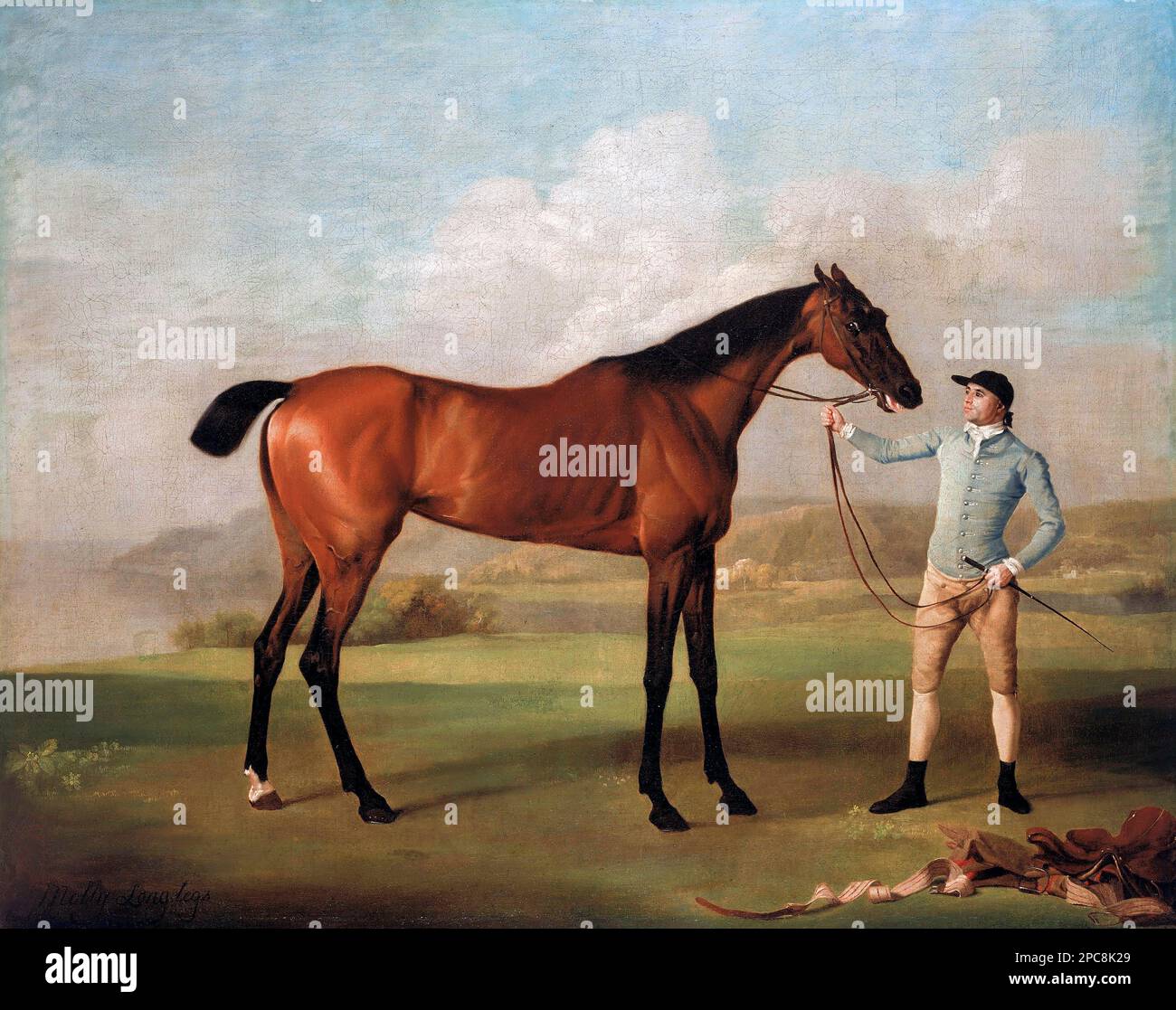 Molly Long-Legs con il suo Jockey di George Stubbs (1724-1806), olio su tela, 1761/2 Foto Stock