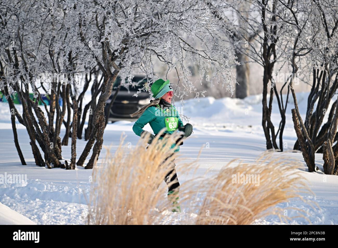 St Patrick Road Race, 10 km, Calgary, Canada, marzo 12, 2023 Foto Stock