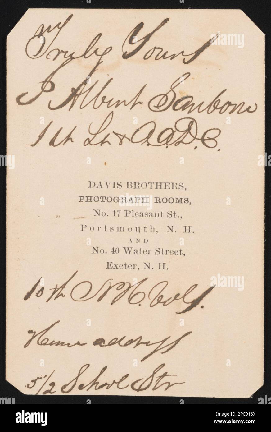 Capitano James Albert Sanborn di Co.. G, H ed e, 10th New Hampshire Fanteria reggimento in uniforme / Davis Brothers, camere fotografiche, No. 17 Pleasant St., Portsmouth, N.H. e No. 40 Water Street, Exeter, N.H.. Liljenquist Famiglia Collezione di fotografie della Guerra civile , pp/liljpaper. Sanborn, James Albert, 1841-1913, Stati Uniti, Army, New Hampshire Fanteria Regiment, 10th (1862-1865), persone, soldati, Unione, 1860-1870, Military Uniforms, Union, 1860-1870, Stati Uniti, Storia, Guerra civile, 1861-1865, personale militare, Unione, Stati Uniti, Storia, Guerra civile, 1861-1865, aspetti medici, Unio Foto Stock