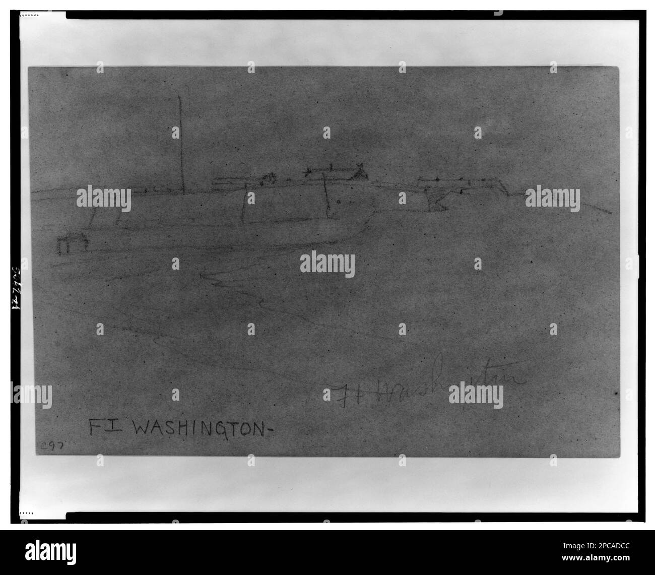 Ft. Washington. Morgan collezione di disegni della Guerra civile. Forts & fortificazioni, 1860-1870, Fort Washington (Md.), 1860-1870, Stati Uniti, Storia, Guerra civile, 1861-1865, strutture militari, Stati Uniti, Maryland, Difesa di Washington. Foto Stock