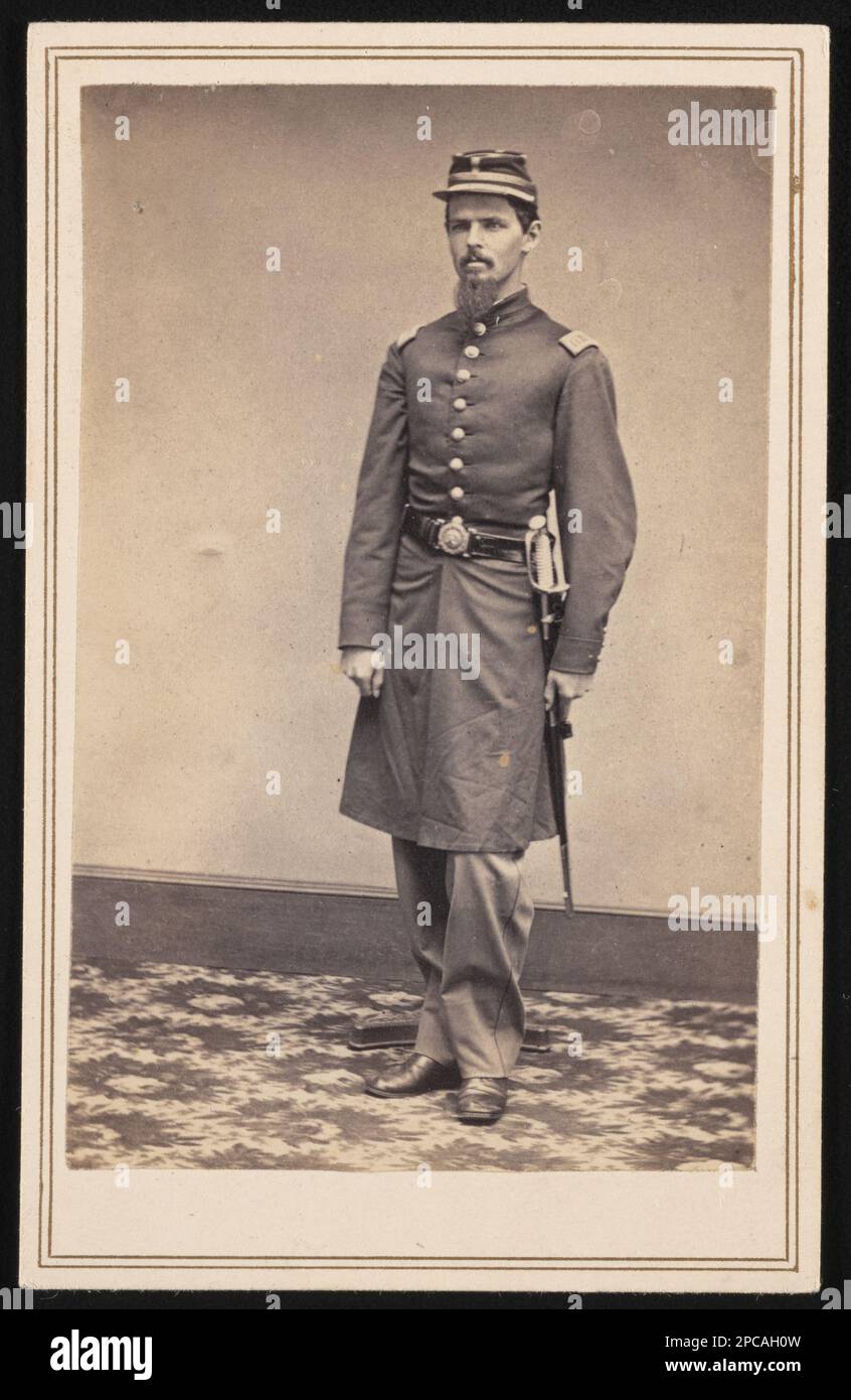 Soldato non identificato nell'uniforme dell'Unione. Liljenquist Famiglia Collezione di fotografie della Guerra civile , pp/liljpaper. Stati Uniti, Esercito, persone, 1860-1870, soldati, Unione, 1860-1870, uniformi militari, Unione, 1860-1870, Stati Uniti, Storia, Guerra civile, 1861-1865, personale militare, Unione. Foto Stock