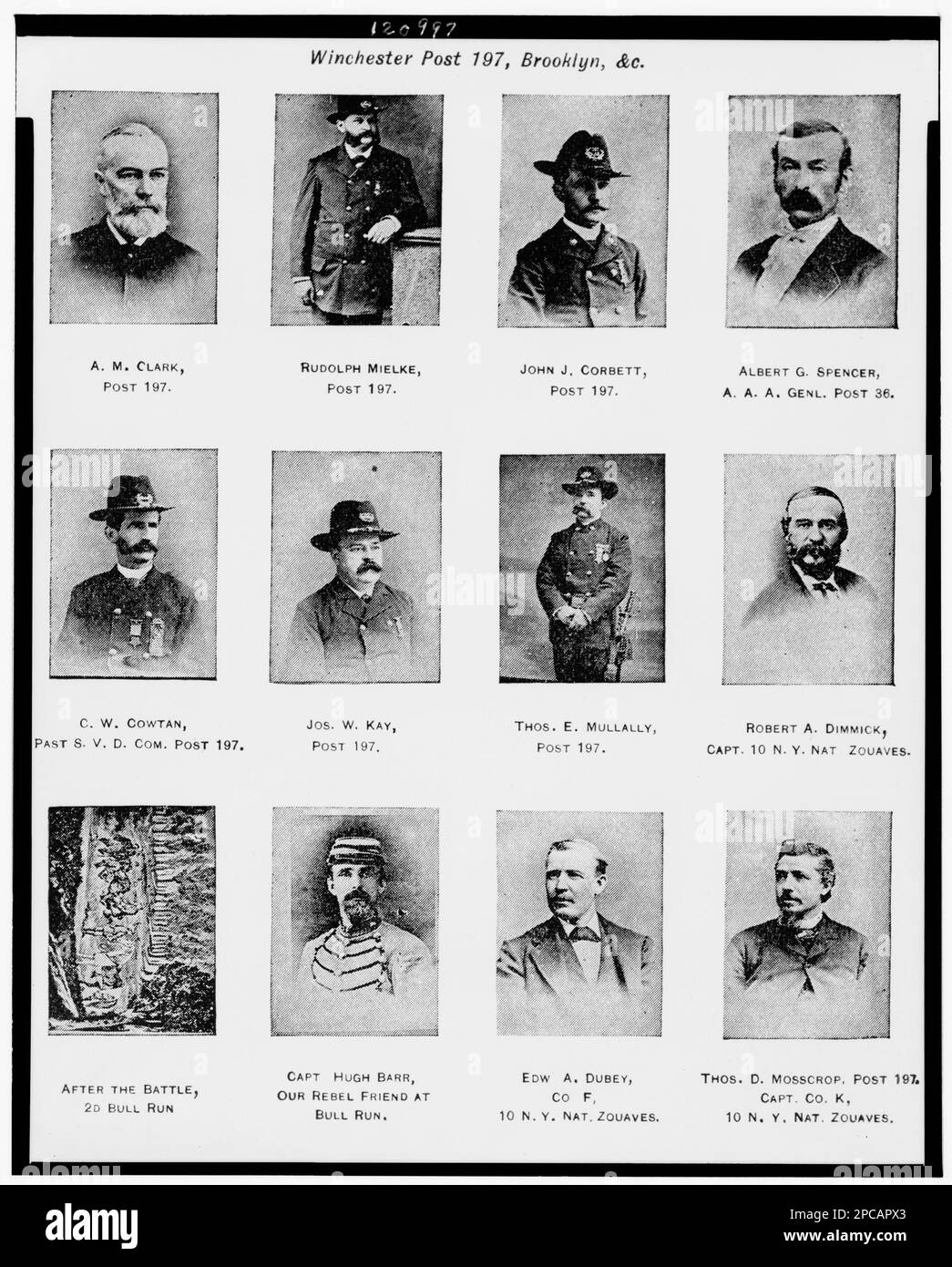 Winchester Post 197, Brooklyn, &c.. Illus. In: Souvenir, presentato dal Dipartimento di New York, al Dipartimento della California, Grande Esercito della Repubblica, a National Encampment, San Francisco, Cal, 1886 agosto, P. 38, Copyright di Grand Army Publishing Co.. Grand Army of the Republic, Dipartimento di New York, People, 1880-1890, Stati Uniti, Storia, Guerra civile, 1861-1865, Commemorazione. Foto Stock