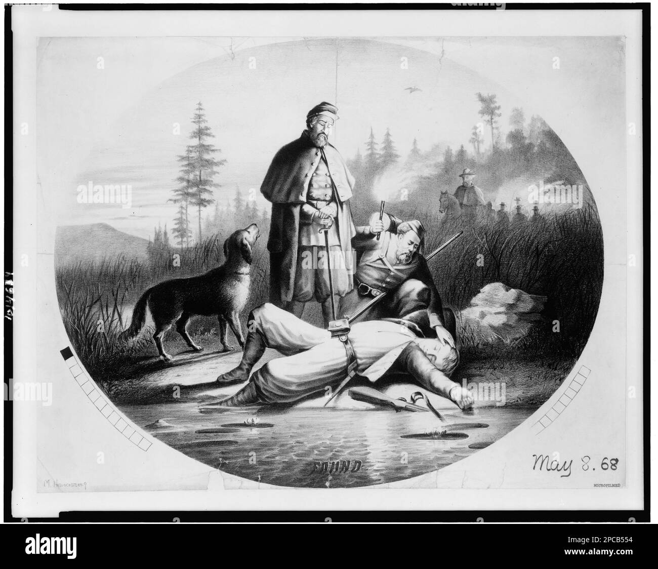 Trovato. Titolo dell'oggetto, inscritto in inchiostro in basso a destra: 8 maggio 68, include una barra di colore vuota. Stati Uniti, Storia, Guerra civile, 1861-1865, vittime, Stati Uniti, Storia, Guerra civile, 1861-1865, personale militare. Foto Stock