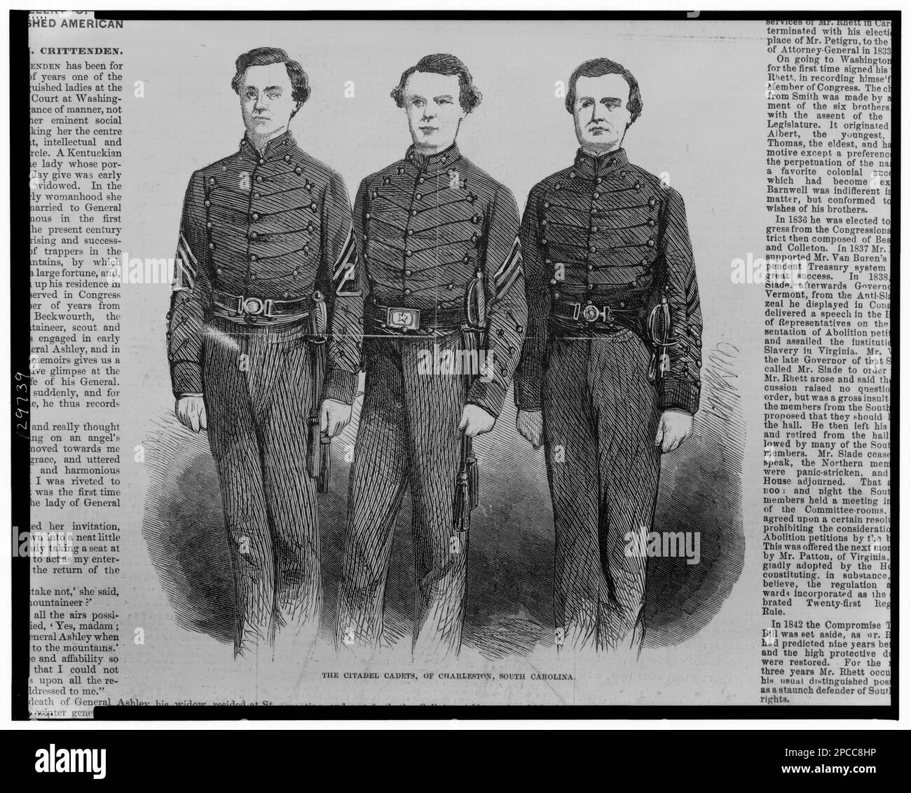 I cadetti della Cittadella, di Charleston, Carolina del Sud. Illus. In: Frank Leslie's Illustrated Newspaper, v. 11, no 272 (1861 febbraio 9), pag. 188. Accademia della Cittadella (Charleston, S.C.), persone, Cadetti, Carolina del Sud, Charleston, 1860-1870, Istruzione militare, Carolina del Sud, Charleston, 1860-1870, Stati Uniti, Storia, Guerra civile, 1861-1865. Foto Stock