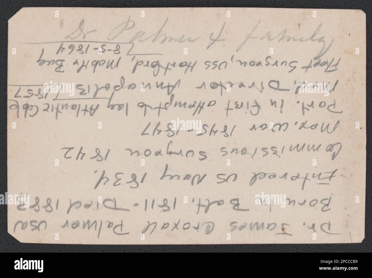 Chirurgo James Croxall Palmer degli Stati Uniti Navy in uniforme con la moglie Juliet Helena (Gittings) Palmer e i figli Aulick, Lambert e Juliet. Liljenquist Collezione di fotografie della Guerra civile , pp/liljpaper, pp/liljwoch. Palmer, James Croxall, 1811-1883, Family, Stati Uniti, Navy, persone, 1860-1870, marinai, Unione, 1860-1870, Medici, Unione, 1860-1870, uniformi militari, Union, 1860-1870, famiglie, 1860-1870, Donne, 1860-1870, Bambini, 1860-1870, Stati Uniti, Storia, Guerra civile, 1861-1865, personale militare, Unione. Foto Stock