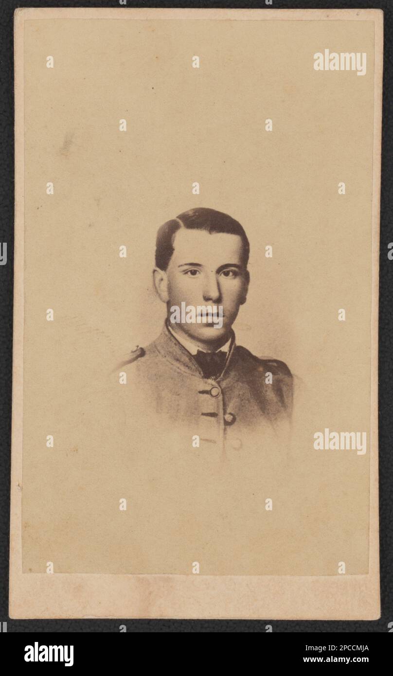 Soldato non identificato in uniforme confederata. Liljenquist Famiglia Collezione di fotografie della Guerra civile , pp/liljpaper. Stati Confederati d'America, esercito, persone, 1860-1870, soldati, Confederato, 1860-1870, uniformi militari, confederato, 1860-1870, Stati Uniti, Storia, Guerra civile, 1861-1865, personale militare, Confederato. Foto Stock