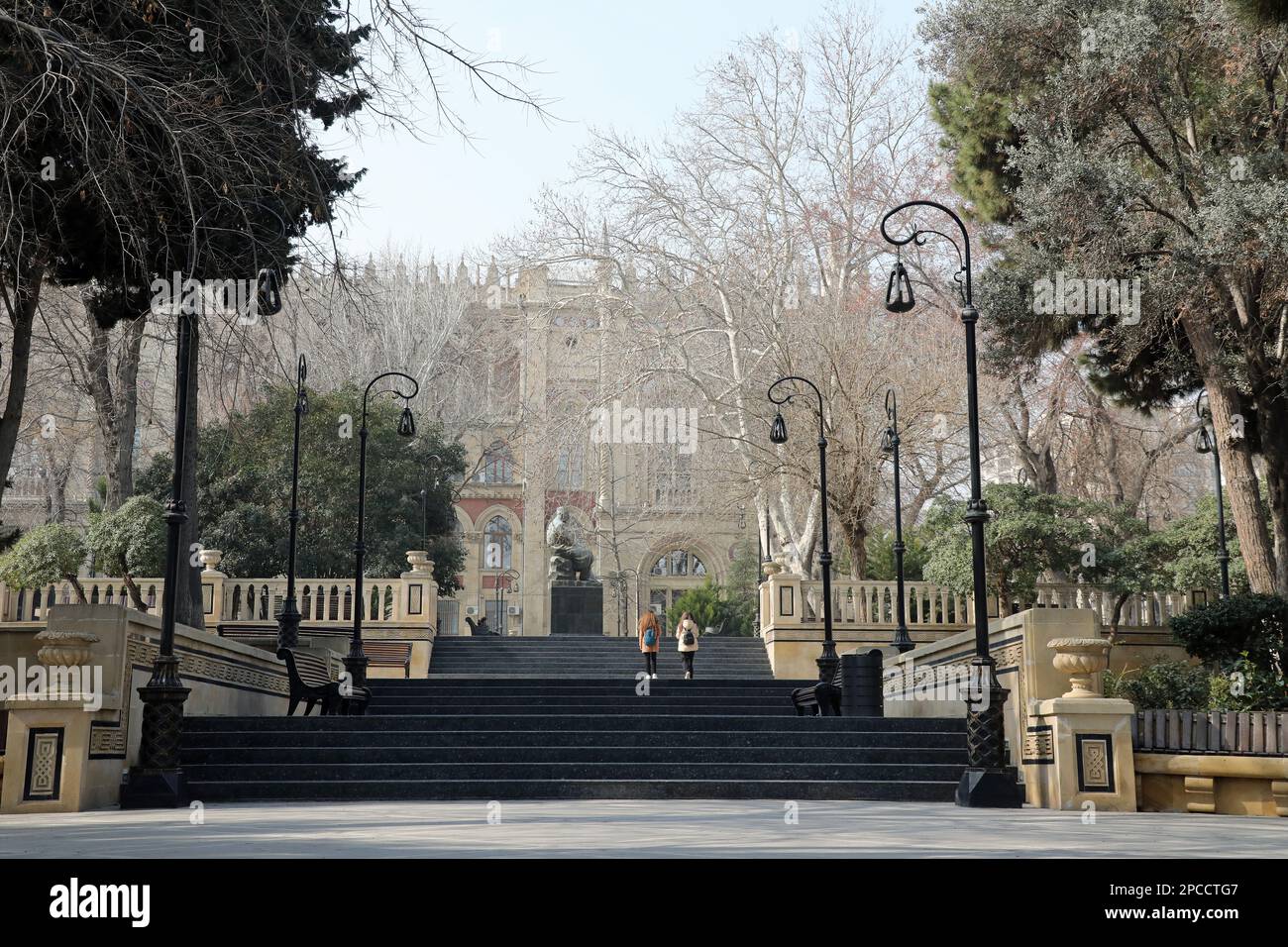 La città di Baku in inverno Foto Stock