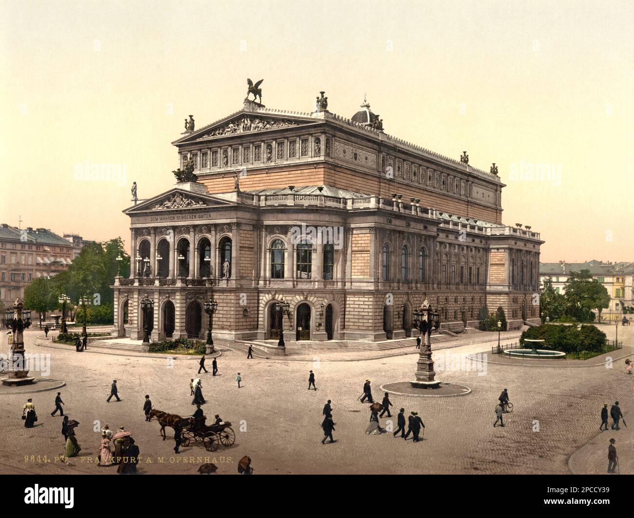 1895 ca , FRANKFORT on MAIN , GERMANIA : il TEATRO DELL'OPERA . Colori di stampa fotocromi a cura di Detroit Publishing Co.Publishing , USA . - TEATRO - TEATRO - TEATRO - PIAZZA - LUOGO - FOTO STORICHE - FOTO STORICHE - - GEOGRAFIA - GEOGRAFIA - ARCHITETTURA - ARCHITETTURA - VECCHIA EUROPA - EUROPA VECCHIA - GERMANIA - FRANCOFORTE AM MAIN - FRANCOFORTE SUL MENO --- ARCHIVIO GBB Foto Stock