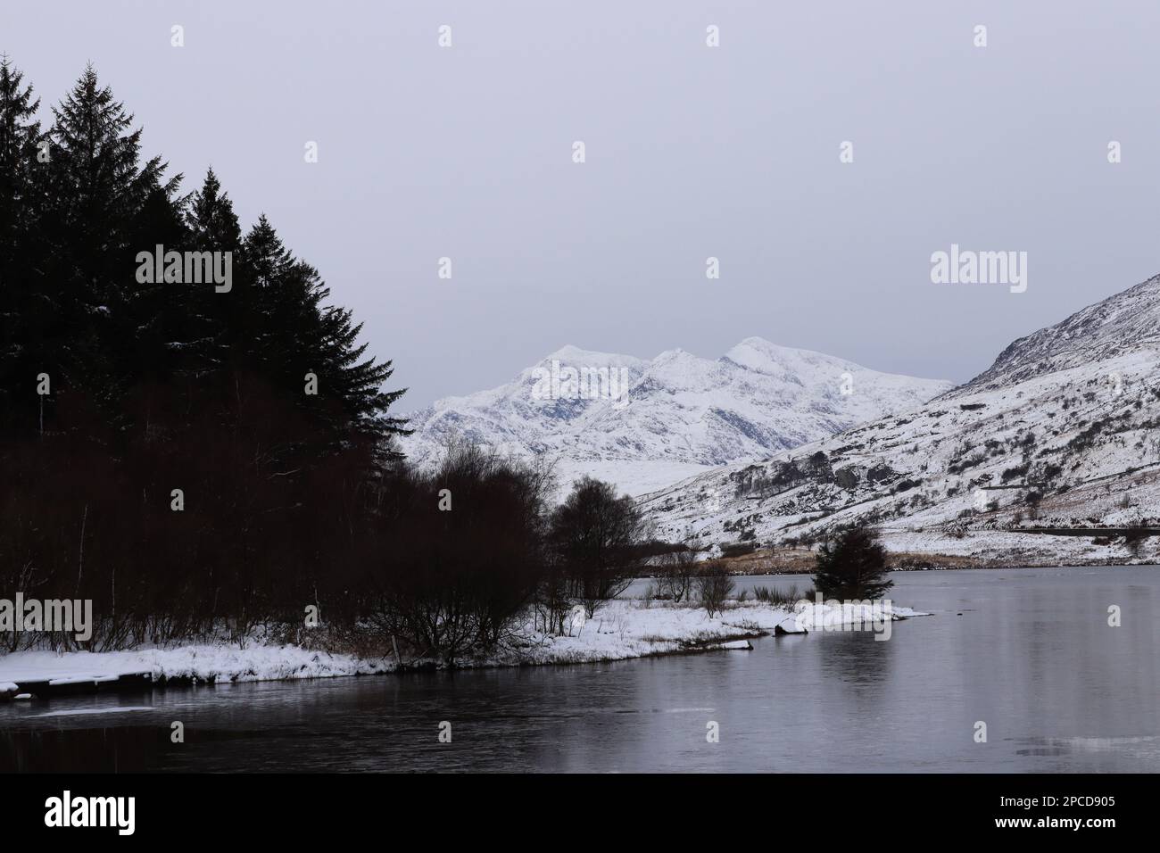 Inverno Snowdon, galles snowdonia Foto Stock