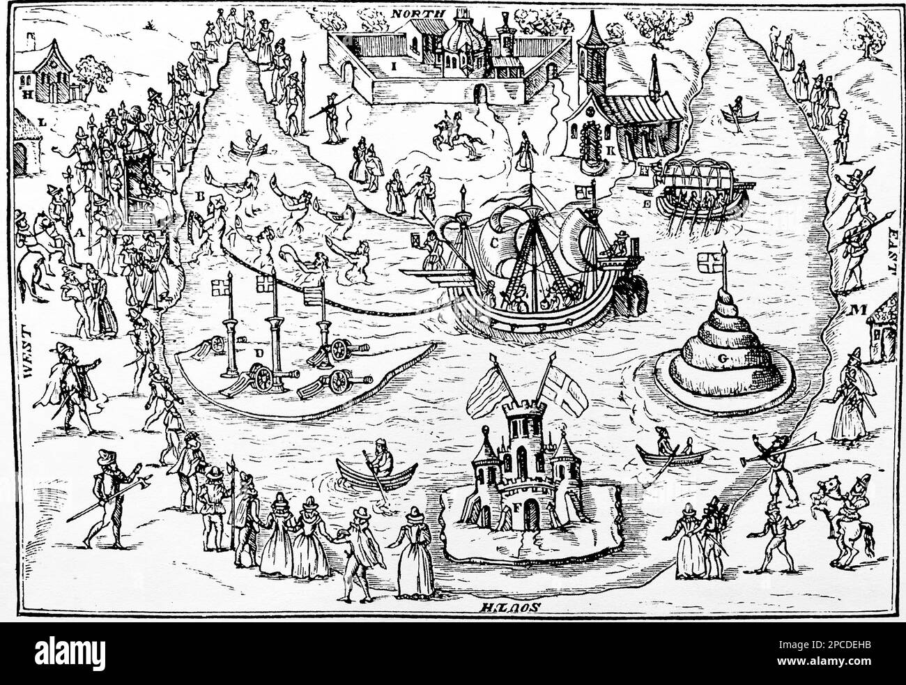 PAGINA ELVETHAM 15191. Un lago artificiale scavato per la visita della regina Elisabetta i nella casa Hampshire del conte di Hertford nel 1591 Foto Stock