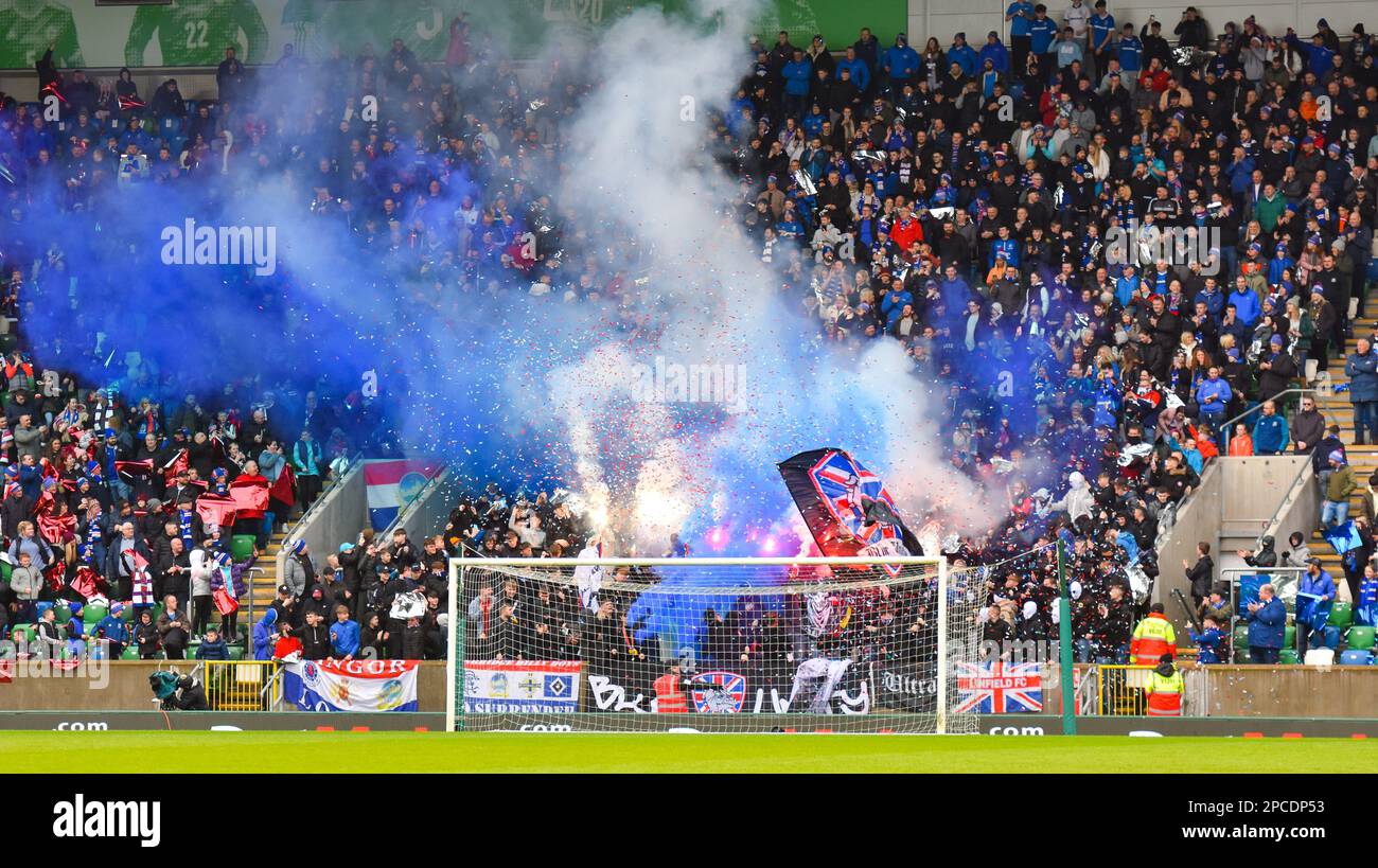 BetMcLean Cup Final 2023, Linfield Vs Coleraine. Stadio nazionale al Windsor Park, Belfast. Foto Stock