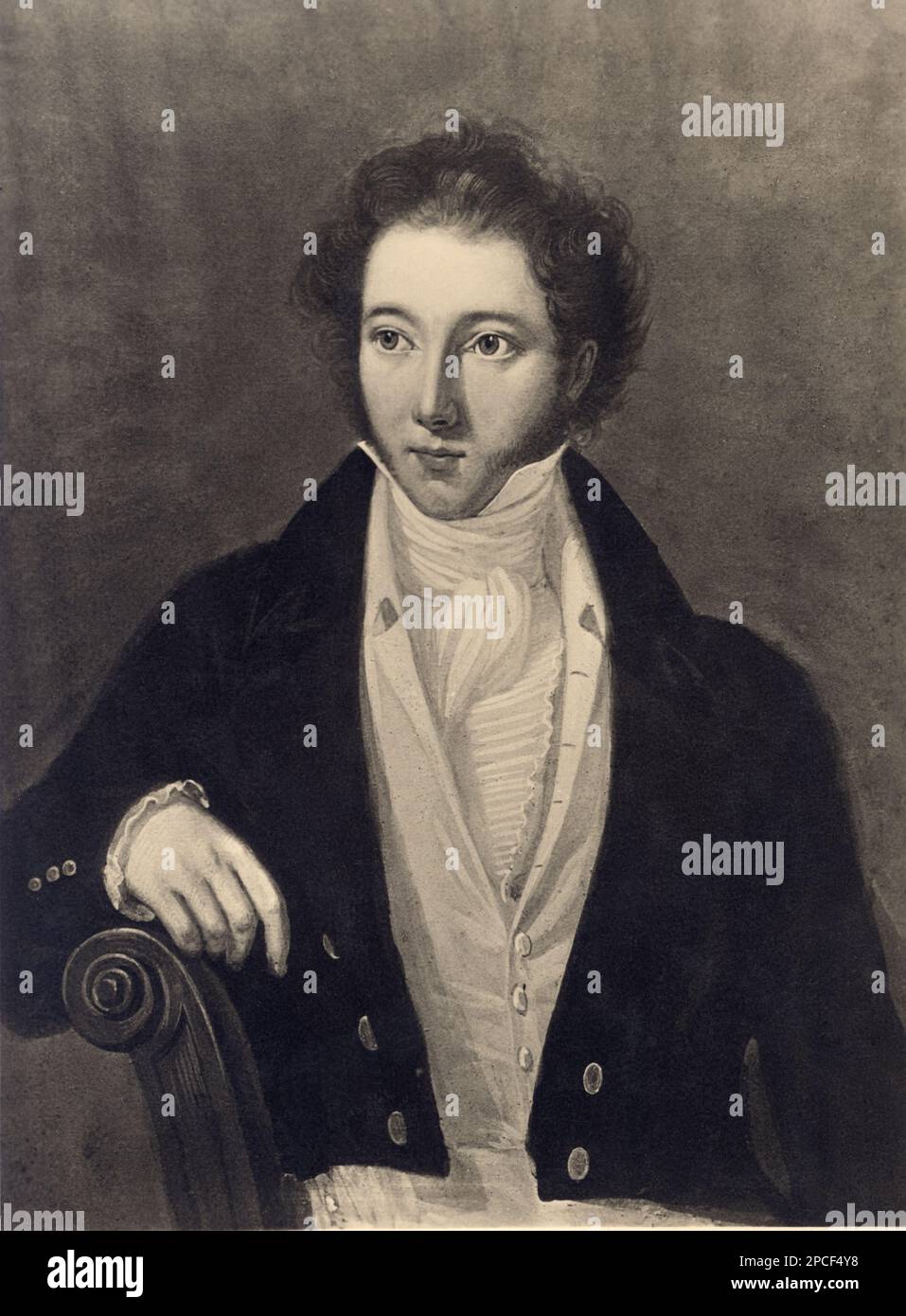Il celebre compositore d'opera VINCENZO BELLINI ( 1801 - 1835 ) - COMPOSITORE - OPERA LIRICA - CLASSICA - CLASSICA - RITRATTO - ritmo - MUSICA - MUSICA - BARBA - BARBA - BARBA - cravatta - colletto - colletto --- ARCHIVIO GBB Foto Stock