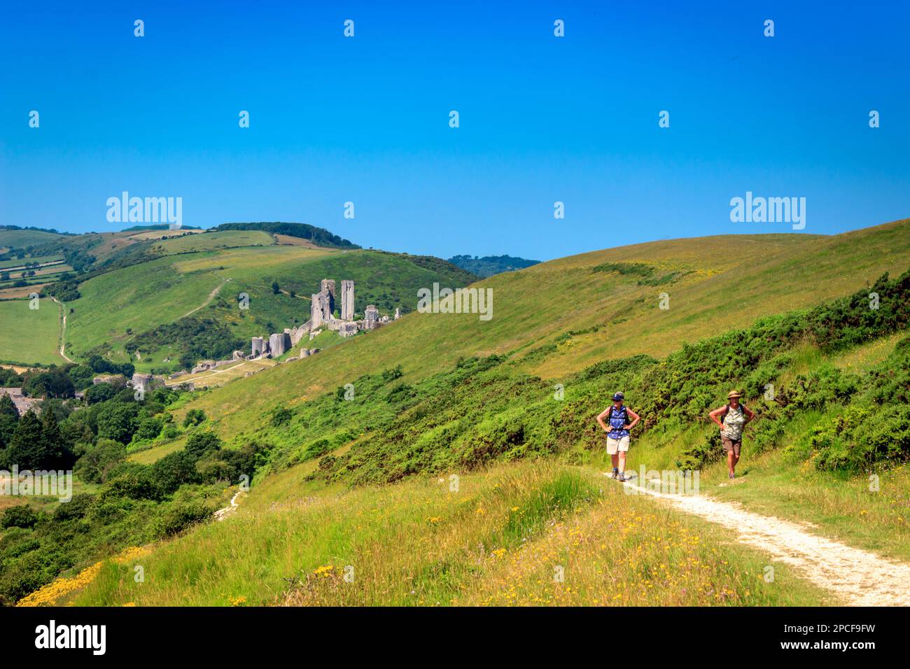 Godendo dei Downs Inglesi Foto Stock