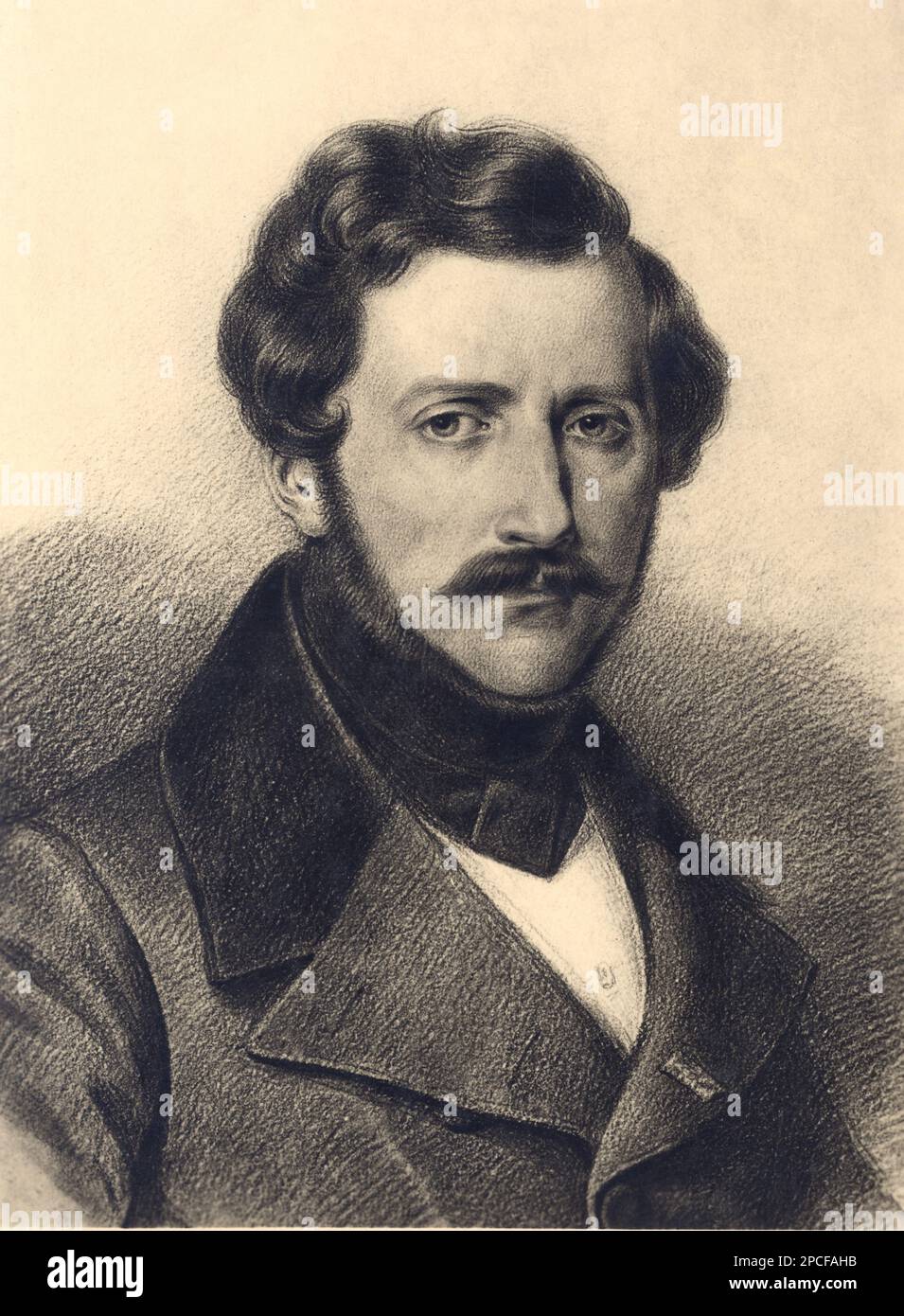 Il celebre compositore d'opera GAETANO DONIZETTI ( Bergamo 1797 - 1848 ) - COMPOSITORE - OPERA LIRICA - CLASSICA - CLASSICA - RITRATTO - ritmo - MUSICA - MUSICA - BARBA - BARBA - BARBA - MUSTACHE - BAFFI --- ARCHIVIO GBB Foto Stock