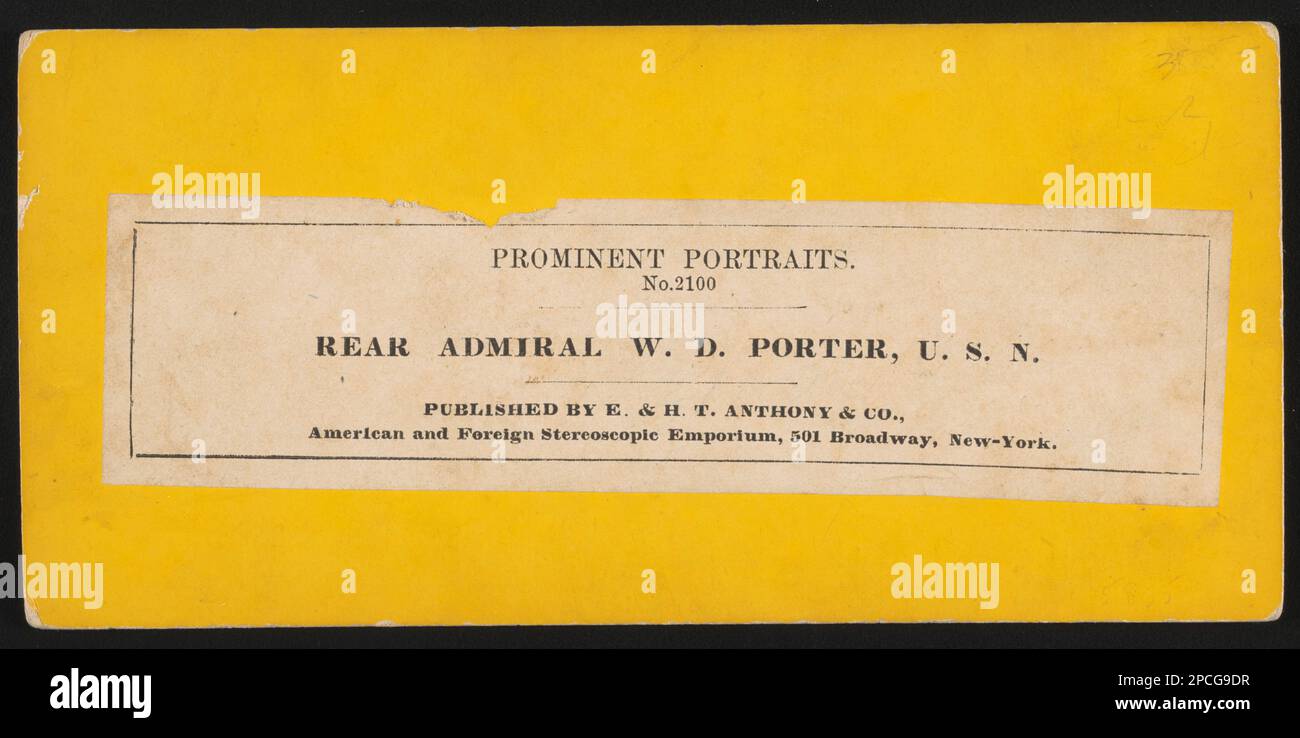 Ammiraglio posteriore W.D. Porter, U.S.N. / E. E H.T. Anthony & Co., American and Foreign stereoscopic Emporium, 501 Broadway, New York. Liljenquist Famiglia Collezione di fotografie della Guerra civile , pp/liljpaper. Porter, William David, 1809-1864, Stati Uniti, Navy, Persone, 1860-1870, marinai, Unione, 1860-1870, Uniformi militari, Unione, 1860-1870, Stati Uniti, Storia, Guerra civile, 1861-1865, personale militare, Unione. Foto Stock