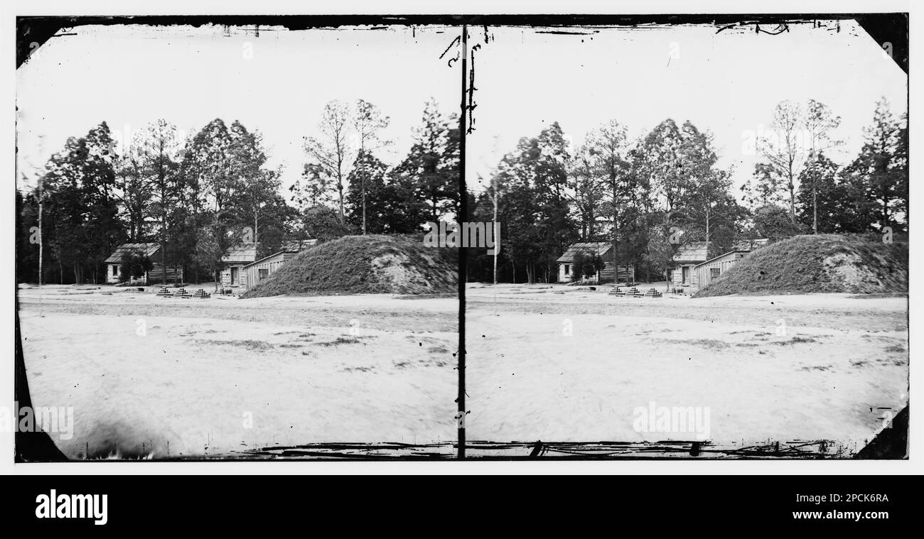 Dutch Gap Canal, James River, Virginia (nelle vicinanze). Quartieri ufficiali, Fort Darling. Fotografie della guerra civile, 1861-1865 . Stati Uniti, Storia, Guerra civile, 1861-1865. Foto Stock