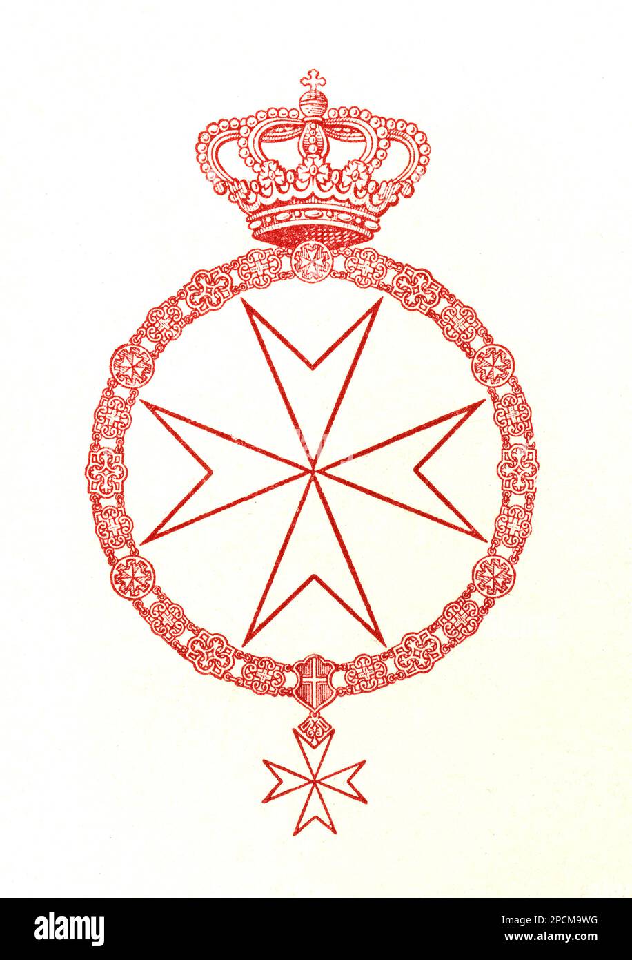 1939: Lo stemma del SOPRANO italiano ORDINE DI MALTA , S.M.O. DEI CAVALIERI DI MALTA . Il Sovrano militare Ordine ospedaliero di San Giovanni di Gerusalemme, di Rodi e di Malta, meglio conosciuto come Sovrano militare Ordine di Malta (SMOM), è un ordine religioso cattolico romano. - SMO - S M o - nobiltà italiana - nobiltà - nobili - STORIA - FOTO STORICHE - CAVALIERATO - CROCE - insegna ARALDICA - sistema ARALDICO - Cavalieri Ospedali - Rodos - Cavalieri Ospitalieri - Cavalieri Ospitalieri - Cavalieri Ospitalieri - Sovrano Ordine dei Cavalieri di Malta --- Archivio GBB Foto Stock