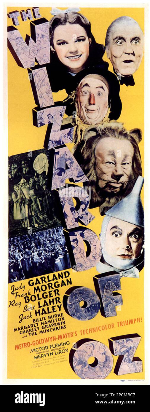1939 , USA : JUDY GARLAND ( 1922 - 1969 ) e RAY BOLGER in ' The Wizard of Oz ' ( ' il mago di Oz ' ) di Victor Fleming - FILM - POSTER CINEMATOGRAFICO - LOCANDINA - FILM - CINEMA - spaventapasseri --- Archivio GBB Foto Stock