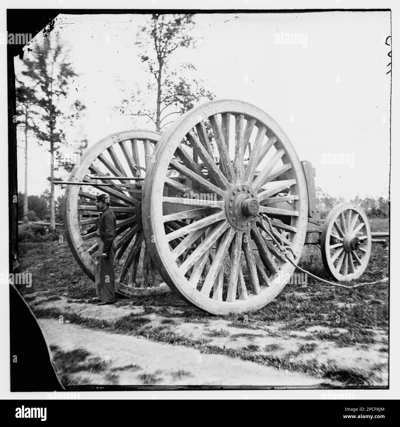 Drewry's Bluff, Virginia (nelle vicinanze). Carrello di imbracatura utilizzato per rimuovere l'artiglieria catturata. Fotografie della guerra civile, 1861-1865 . Grant, Ulysses S, (Ulysses Simpson), 1822-1885, Stati Uniti, Storia, Guerra civile, 1861-1865. Foto Stock