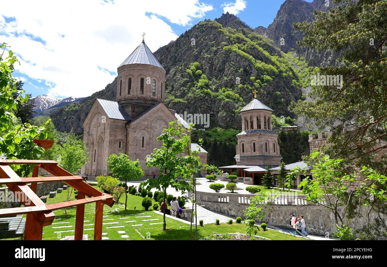 Monastero di Dariali, alloggi per uomini, autostrada militare, Georgia Foto Stock