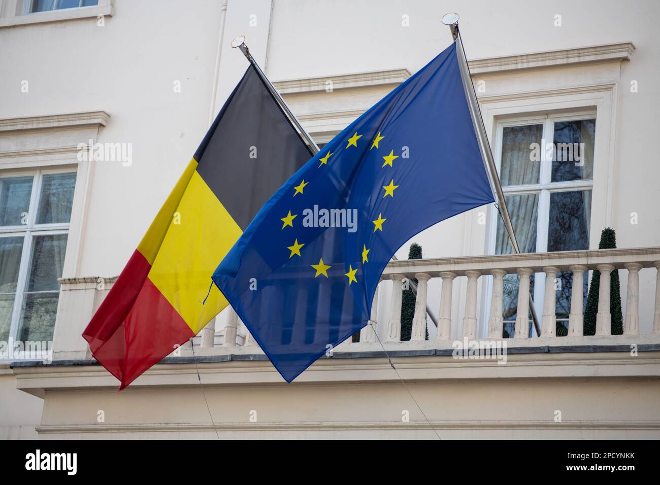 Ambasciata belga, Belgrave Square, Londra, Regno Unito (Credit: Sinai Noor / Alamy) Foto Stock