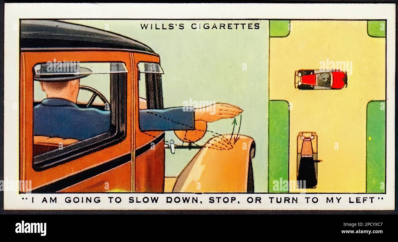 Sto andando a Slow Down - Car Vintage Cigarette Card Foto Stock