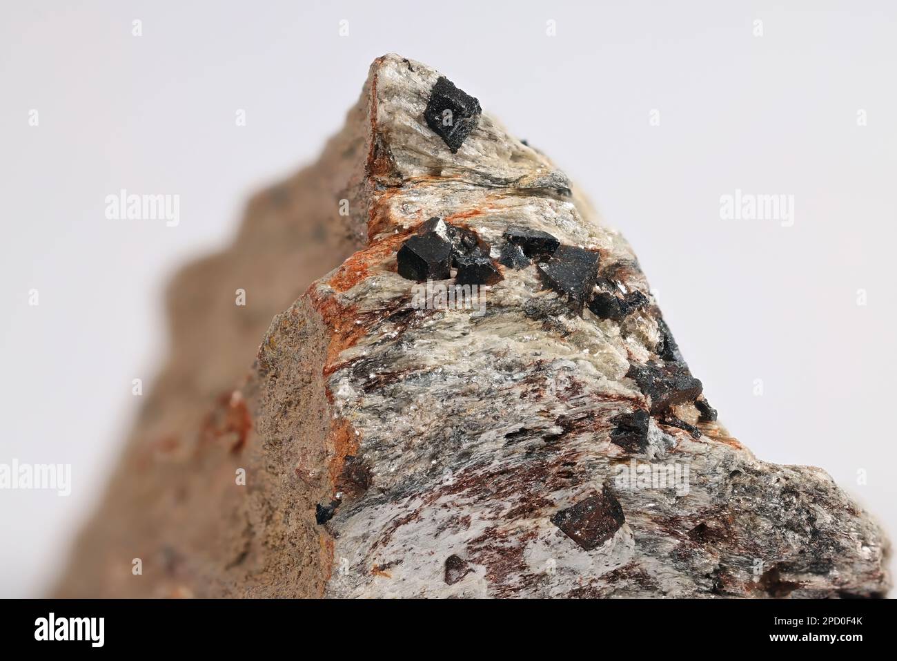 La magnetite, chiamata anche lodestone, o minerale di ferro magnetico, è un ossido di ferro fortemente magnetico importante Foto Stock