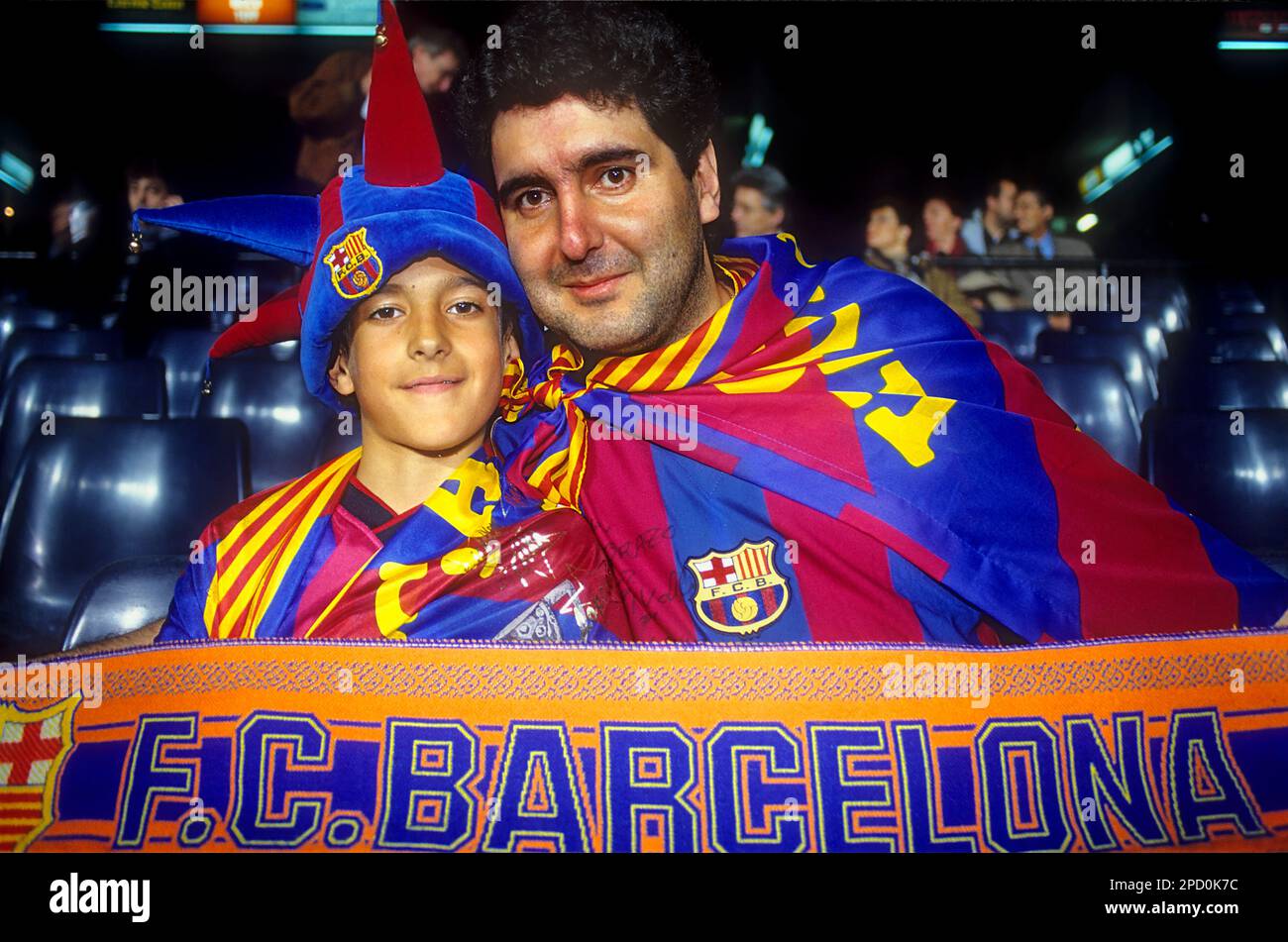 I fan del FC Barcelona. In stadio Camp Nou. Barcellona,Spagna Foto Stock