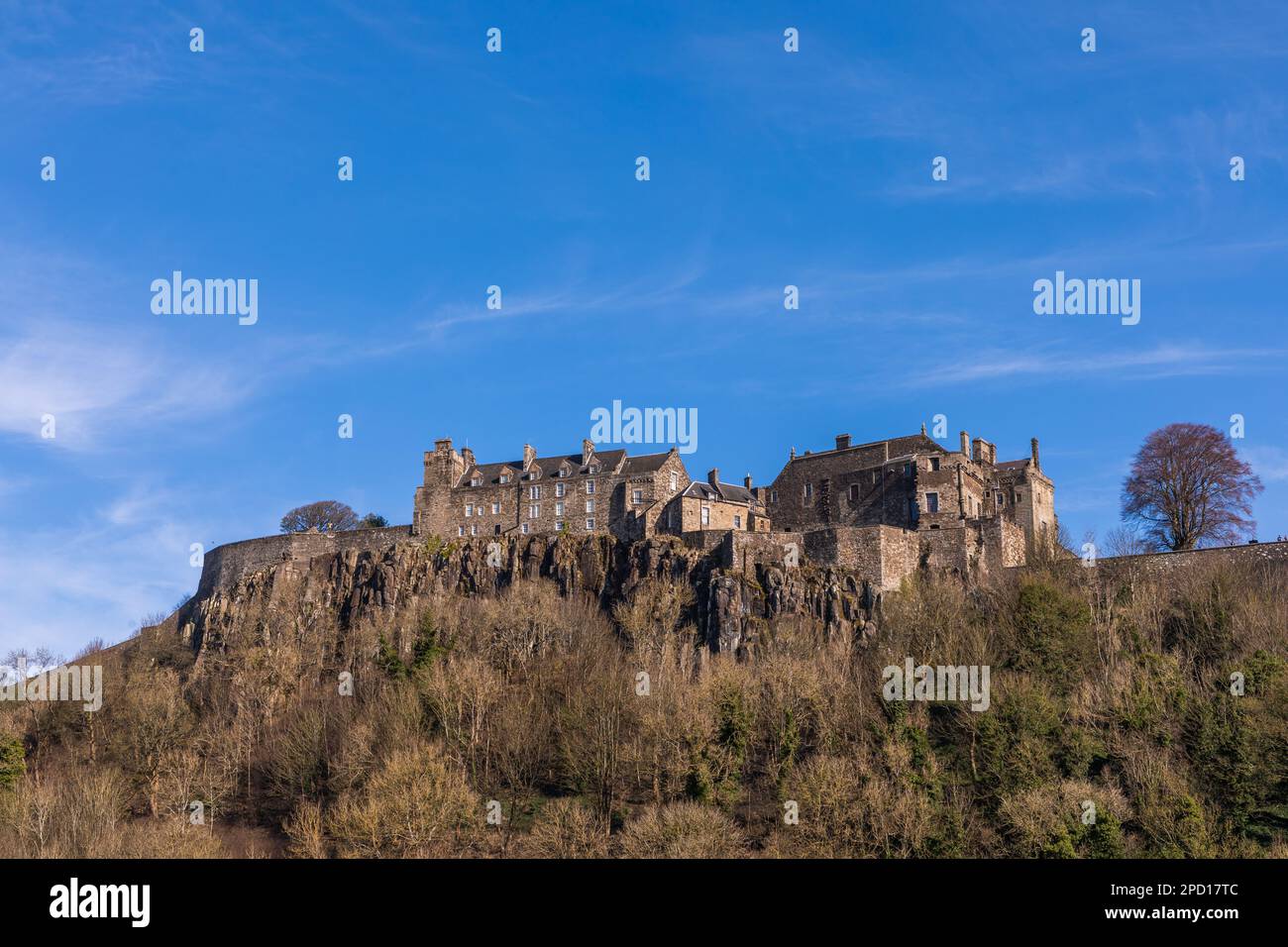 L'edificio storico del Castello di Stirling nella città di Stirling in Scozia Foto Stock
